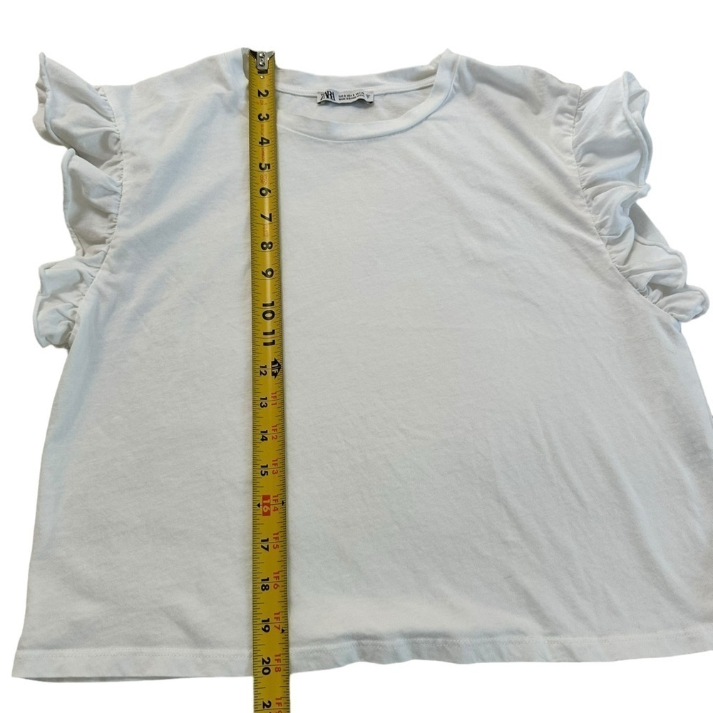 Zara Ruffle Sleeve Top Size Small - Picture 12 of 17